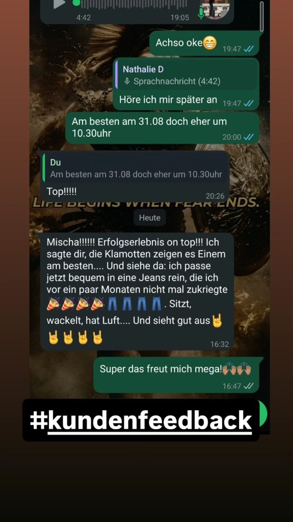 WhatsApp Kundenfeedback – anonymisiert 3